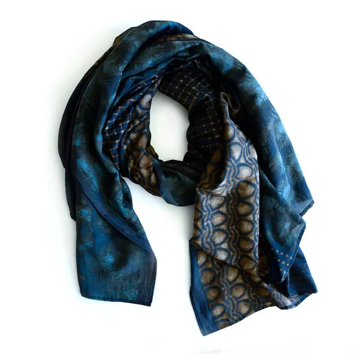 Cotton Silk Scarf - Hari Brown