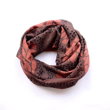 Load image into Gallery viewer, Block Print Cotton Silk Scarf/ Wrap - Mia Plum Leaf