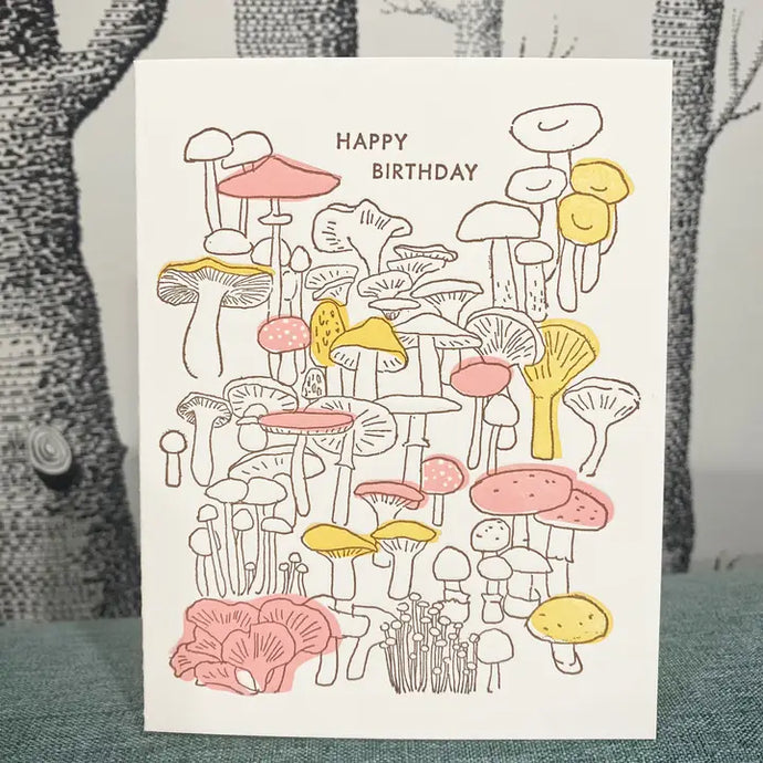 Mushrooom Happy Birthday Card