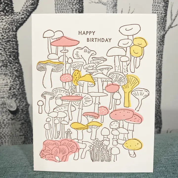 Mushrooom Happy Birthday Card