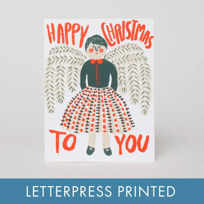 Folk Christmas Angel Card