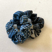 Load image into Gallery viewer, Cotton Silk Hand Dyed and Block Printed Scrunchies - Set of 2