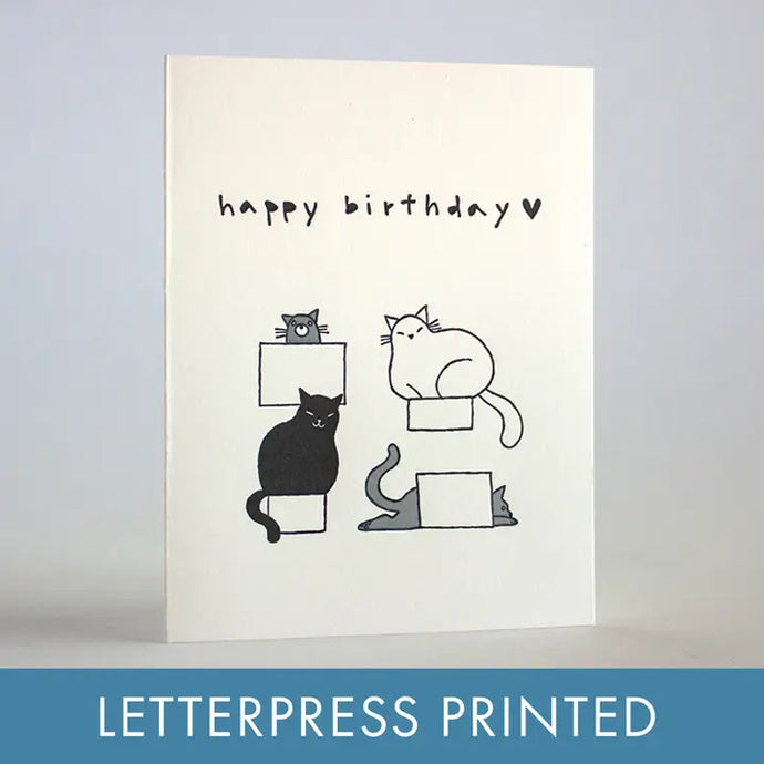 Cat Boxes Birthday Card
