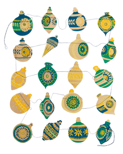 Christmas Ornaments Sewn Garland