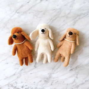 White Poodle Finger Puppet