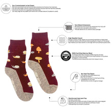 Load image into Gallery viewer, Kids Mushroom Merino Wool Socks
