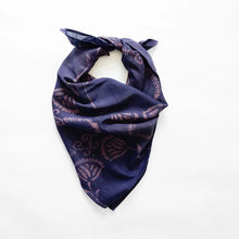 Load image into Gallery viewer, Cotton Silk Bandana - Indigo Floral Danish