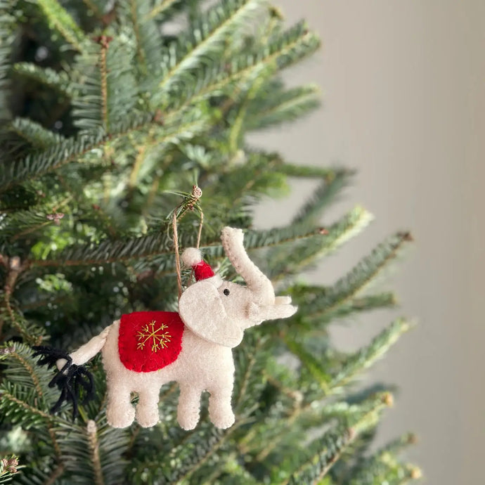 White Elephant Christmas Ornament