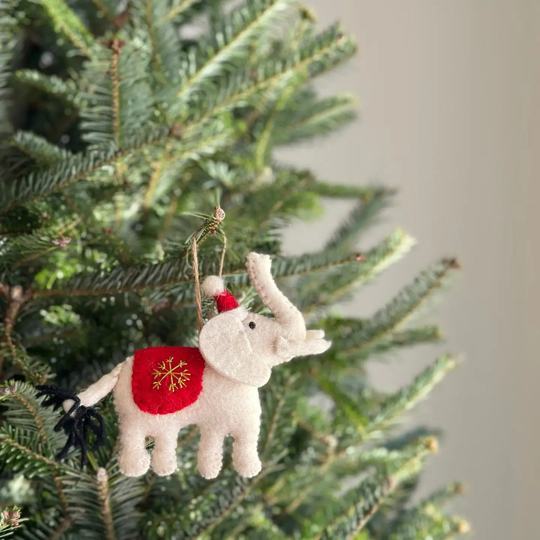 White Elephant Christmas Ornament