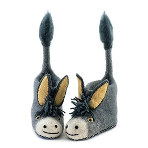 Darci Donkey Felted Children's Slippers