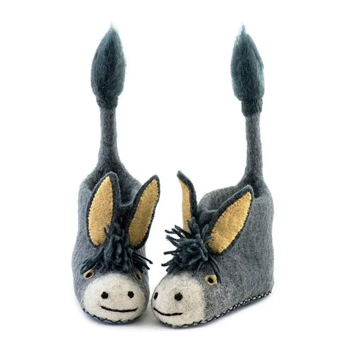 Darci Donkey Felted Children's Slippers