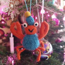 Load image into Gallery viewer, Sammy Snow Crab Christmas Decoration