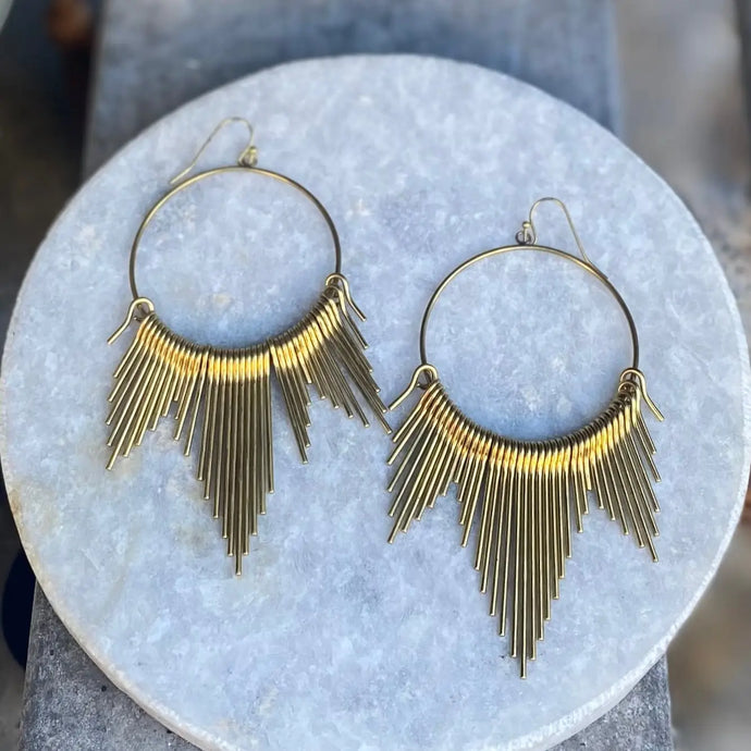 Big Fringe Hoop Earrings