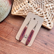 Load image into Gallery viewer, Maroon Striped Collar Ceramic Earrings