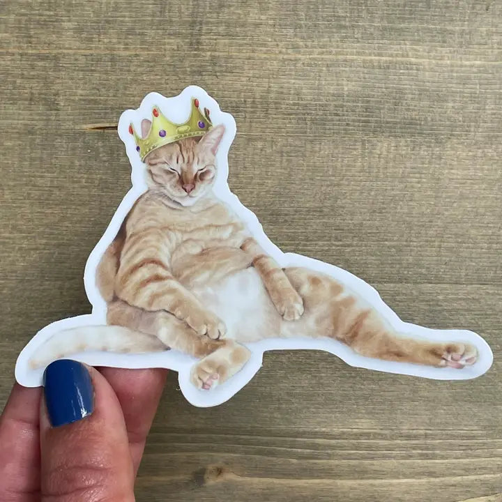 King of Naps Orange Cat Sticker