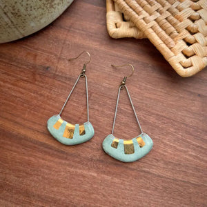 Turquoise and Gold Collar Earrings