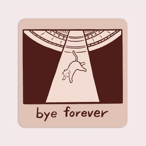 Bye Forever UFO Cat Sticker