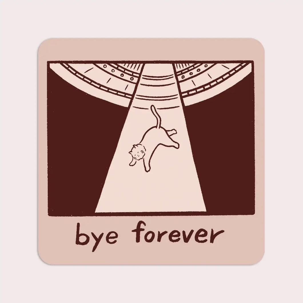 Bye Forever UFO Cat Sticker