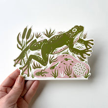 Load image into Gallery viewer, Die Cut Jumping Frog Greeting Card