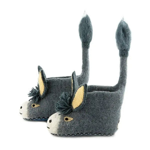 Darci Donkey Felted Children's Slippers
