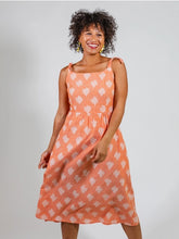 Load image into Gallery viewer, Provence Midi Dress - Peach Ikat