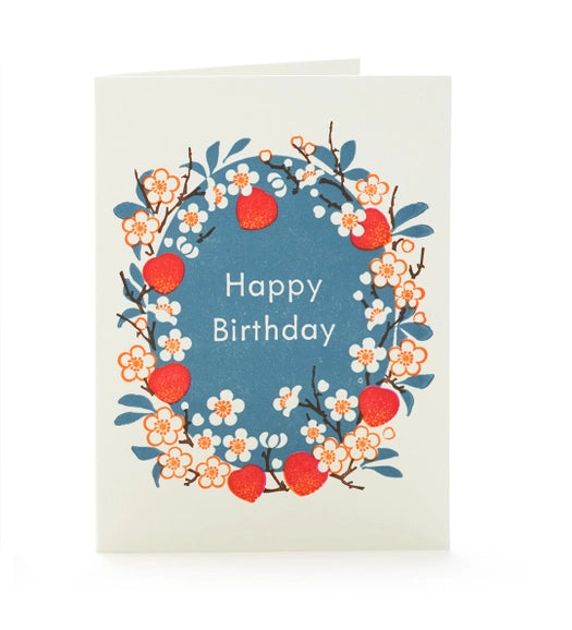 Peach Blossom Happy Brithday Card