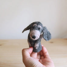 Load image into Gallery viewer, Grey Dog Finger Puppet