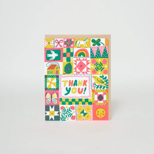 Folk Quilt Thanks Card