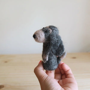 Grey Dog Finger Puppet