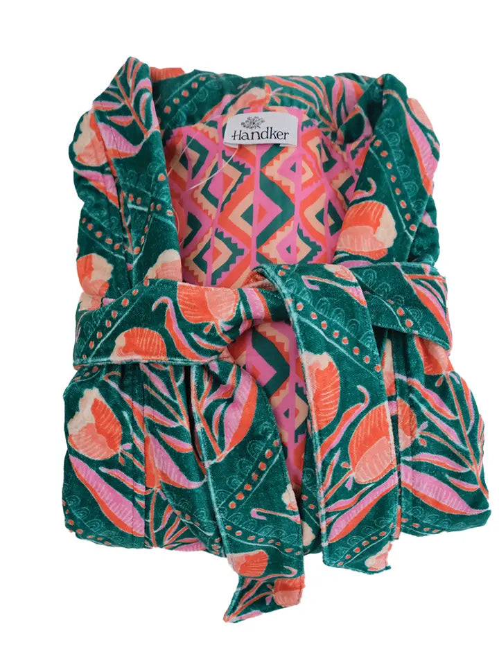 Handker Reversible Velvet Robe
