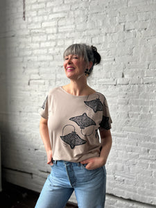 Boatneck Tee - Fawn Eagle Ray