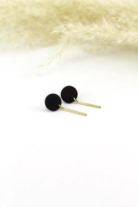 Brass & Wood Drip Earrings