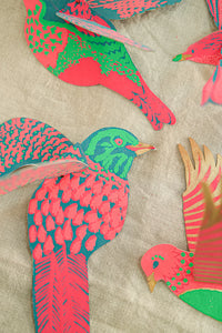 Festive Birds Paper Ornaments