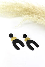 Load image into Gallery viewer, Brass &amp; Wood Stacking Earrings