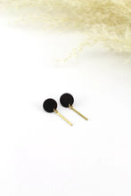 Load image into Gallery viewer, Brass &amp; Wood Drip Earrings