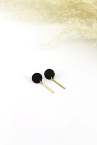 Brass & Wood Drip Earrings