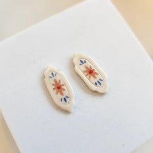 Framed Floral Stud Earrings