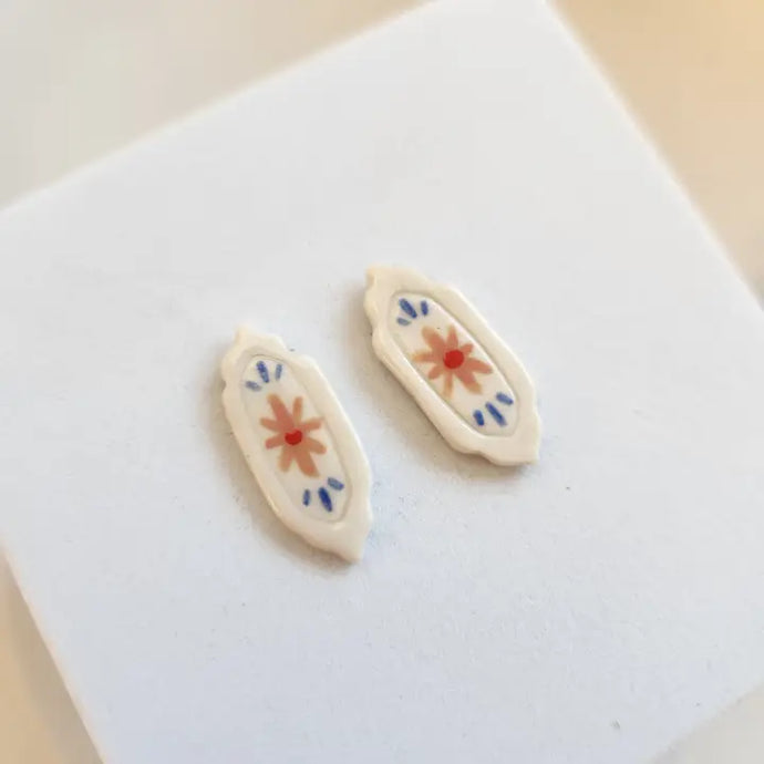 Framed Floral Stud Earrings