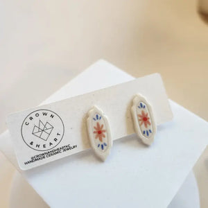 Framed Floral Stud Earrings