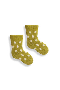 Wool Cashmere Crew Baby Socks - Classic Dot