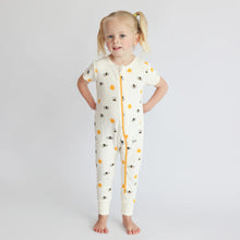 Load image into Gallery viewer, 2 Way Zip Short Sleeve Printed Romper