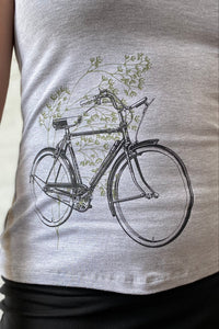 Hama Hama Top - Heather Grey Bike and Pretty Grass