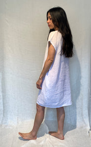Naima Cap Sleeve Dress in Crinkle Linen
