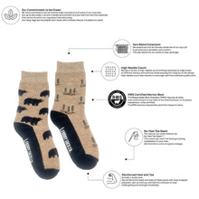 Load image into Gallery viewer, Kids Bear &amp; Tree Merino Wool Socks