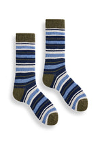 Load image into Gallery viewer, Wool Cashmere Crew Men&#39;s Socks - Multi Stripe