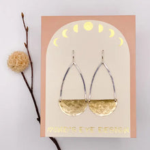Load image into Gallery viewer, Mixed Metal Semicircle Earrings
