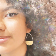 Load image into Gallery viewer, Mixed Metal Semicircle Earrings