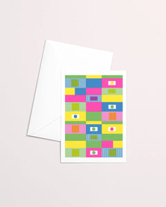 Pixel Risograph Greeting Card