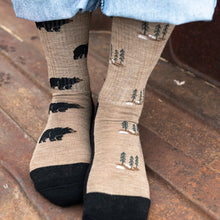 Load image into Gallery viewer, Woman's Bear &amp; Tree Merino Wool Socks