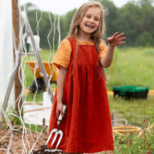 Load image into Gallery viewer, Orange Blooms Reversible Pinny Dress